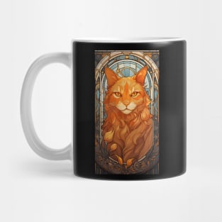 Golden Art Nouveau Cat Mug